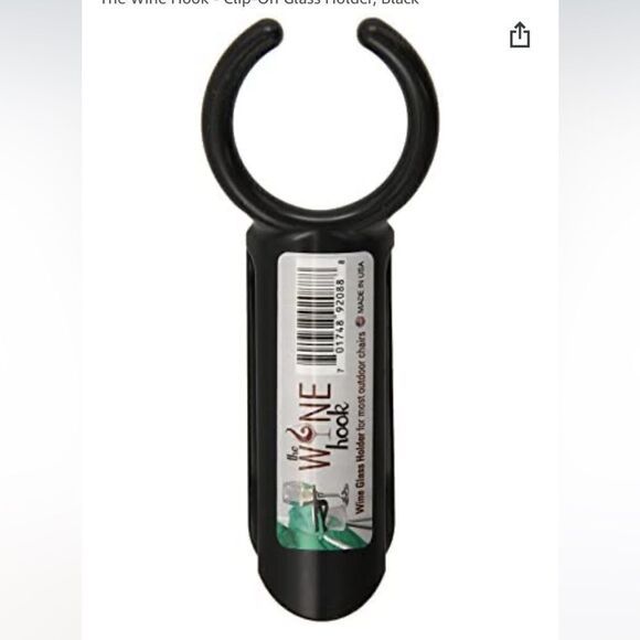 *3/$20* Wine hook for outdoor chairs in black, new without tags, set of 2 - Picture 2 of 6